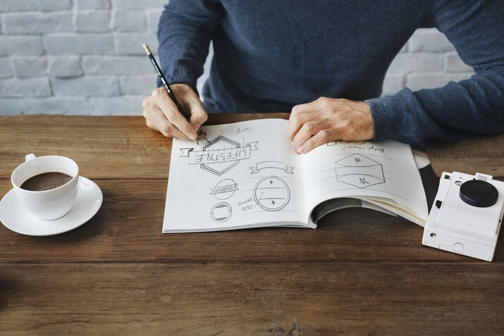 Writer developing story structure and ideas