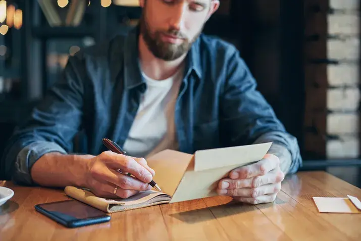 eBook writing workspace with tablet and notes